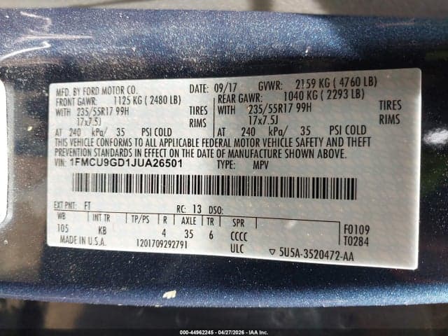 2018 FORD ESCAPE SE 9
