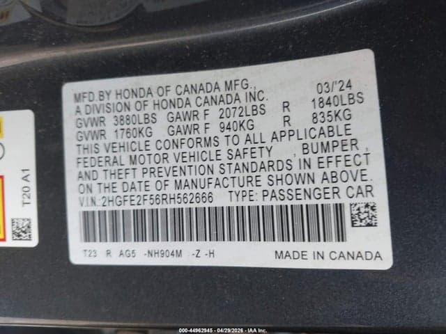 2024 HONDA CIVIC SPORT 9