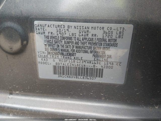 2020 NISSAN VERSA S XTRONIC CVT 9