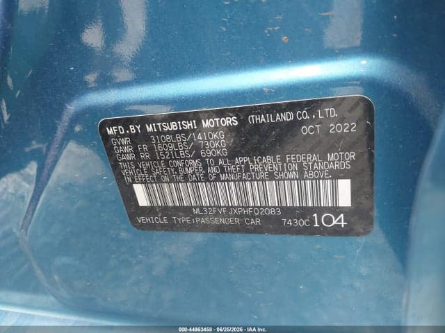 2023 MITSUBISHI MIRAGE G4 SE 9