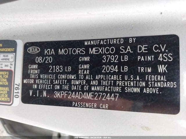 2021 KIA FORTE LXS 9