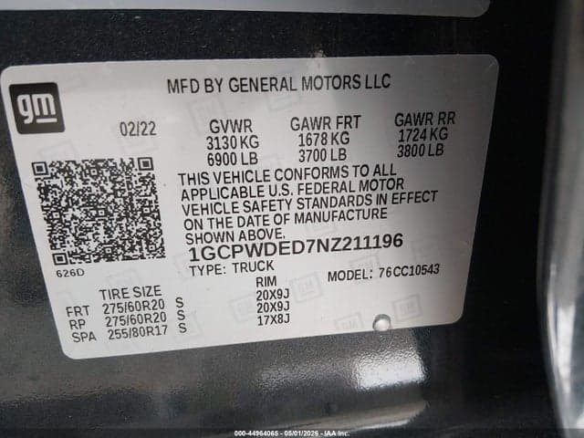 2022 CHEVROLET SILVERADO 1500 LTD 2WD SHORT BED RST 9