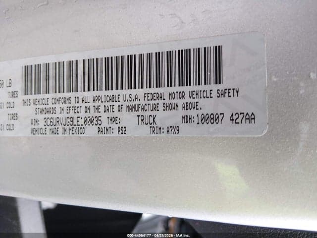 2020 RAM PROMASTER 3500 3500 HIGH 8