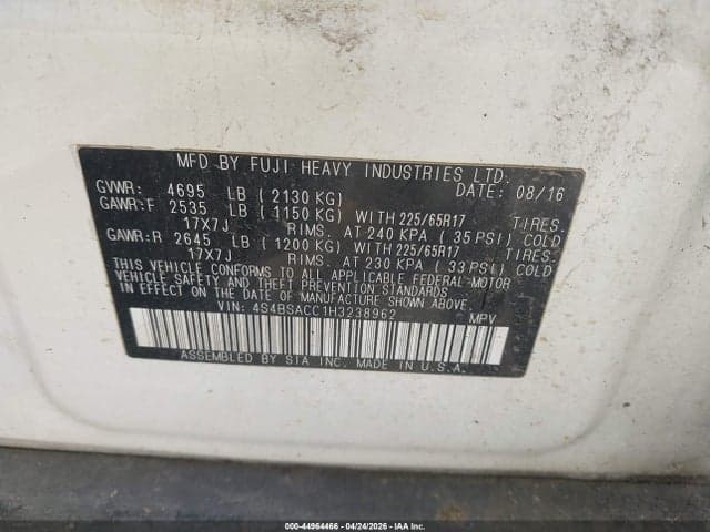 2017 SUBARU OUTBACK 2.5I PREMIUM 9