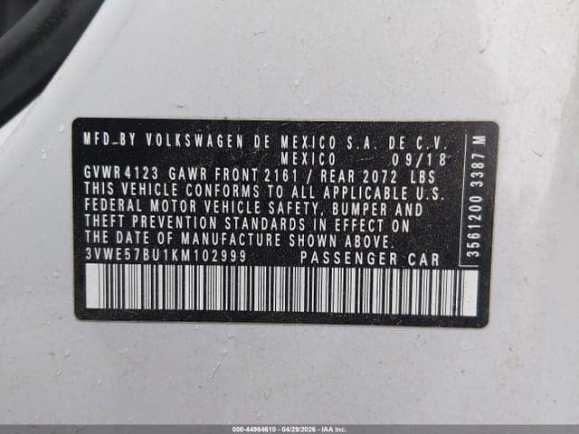 2019 VOLKSWAGEN JETTA 1.4T SEL 9