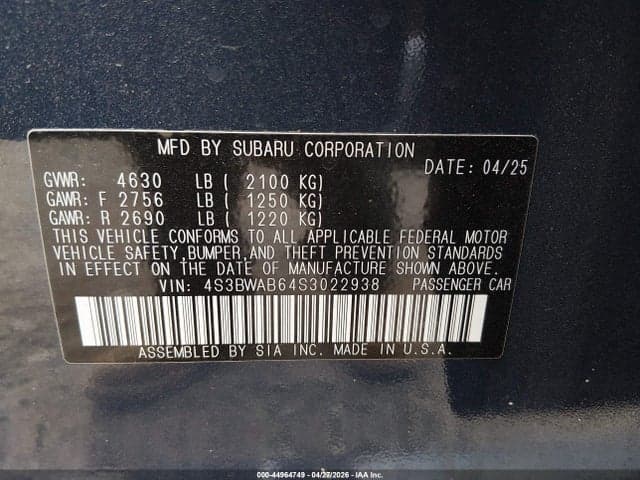 2025 SUBARU LEGACY 9