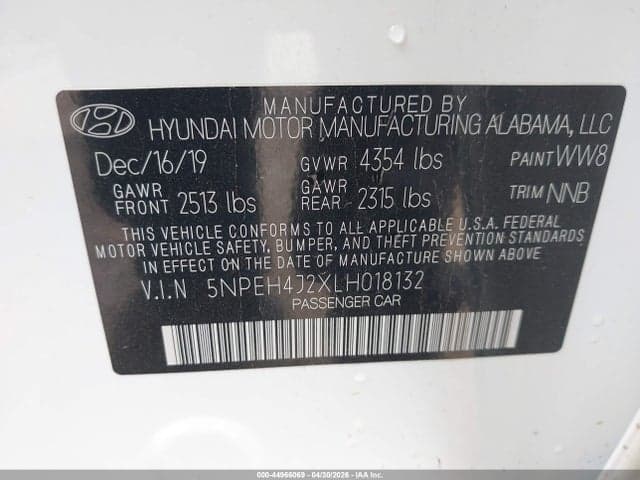 2020 HYUNDAI SONATA LIMITED 9