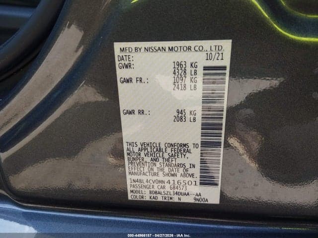 2021 NISSAN ALTIMA SR FWD 9