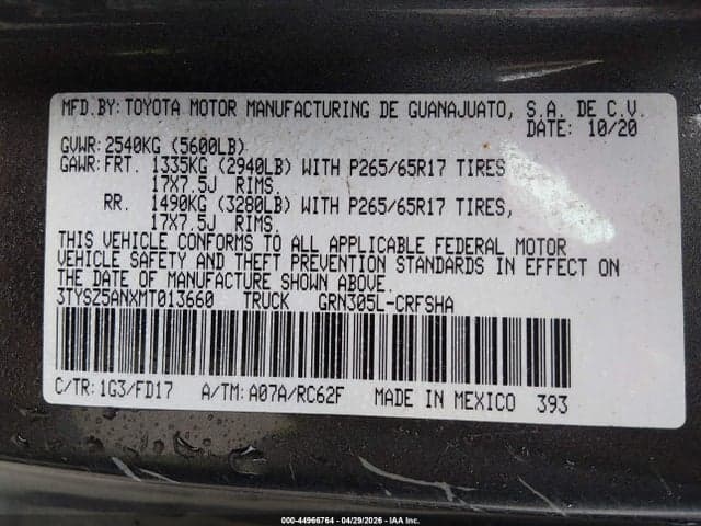 2021 TOYOTA TACOMA TRD SPORT 9