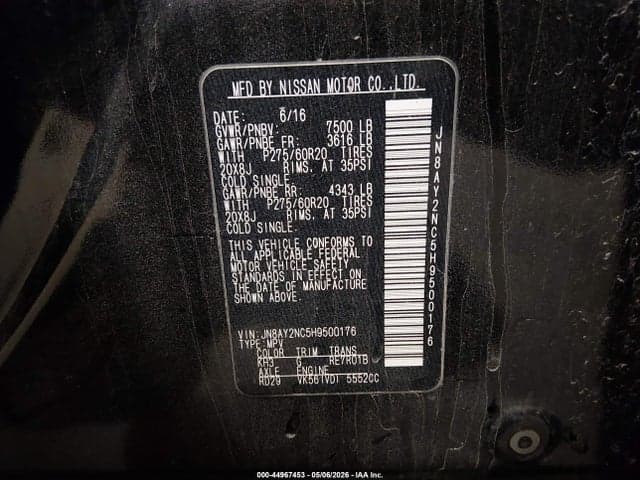 2017 NISSAN ARMADA PLATINUM 9