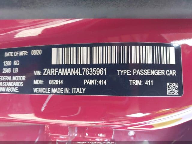 2020 ALFA ROMEO GIULIA RWD 9