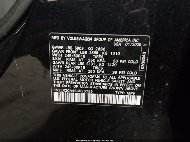2025 VOLKSWAGEN ATLAS 2.0T SE 9