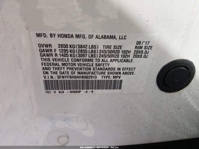 2017 HONDA PILOT ELITE 9