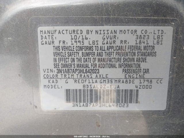 2017 NISSAN SENTRA SV 9