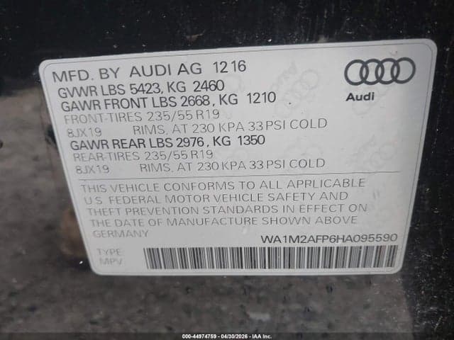 2017 AUDI Q5 2.0T PREMIUM 9