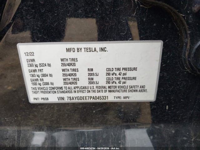 2023 TESLA MODEL Y AWD/LONG RANGE DUAL MOTOR ALL-WHEEL DRIVE 9