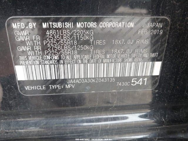2019 MITSUBISHI OUTLANDER LE/SE/SEL 9