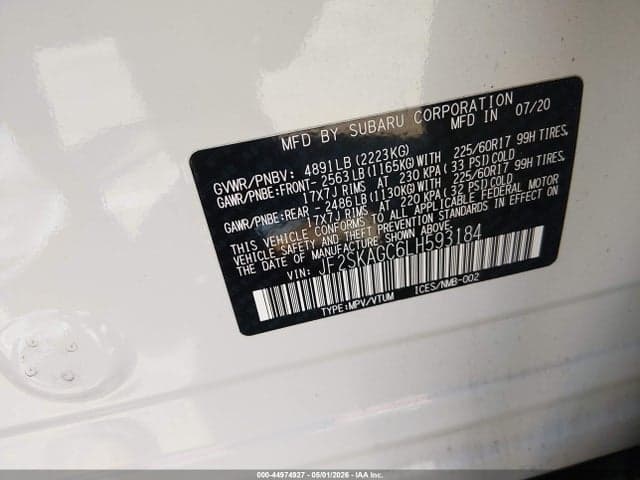 2020 SUBARU FORESTER PREMIUM 9
