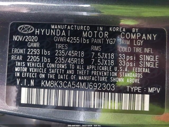 2021 HYUNDAI KONA LIMITED 9