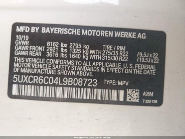 2020 BMW X5 XDRIVE40I 9