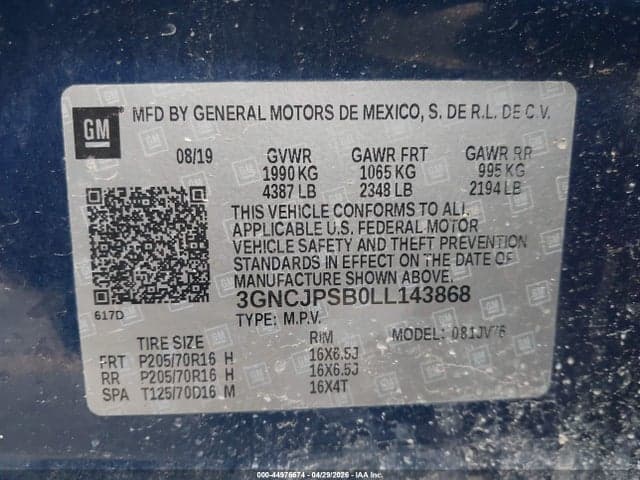 2020 CHEVROLET TRAX AWD LT 9