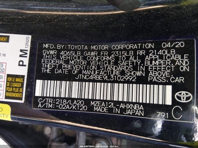 2020 TOYOTA COROLLA XSE 9