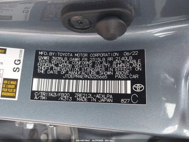 2022 TOYOTA COROLLA LE 9