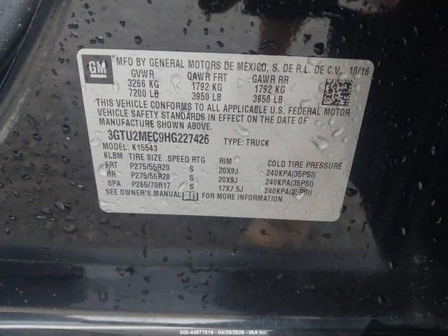 2017 GMC SIERRA 1500 SLE 9