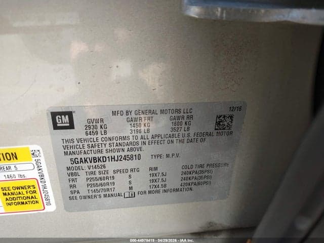 2017 BUICK ENCLAVE LEATHER 9