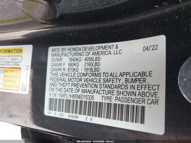 2022 HONDA CIVIC SPORT TOURING 9