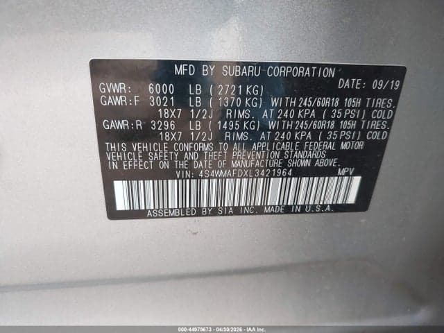 2020 SUBARU ASCENT PREMIUM 9