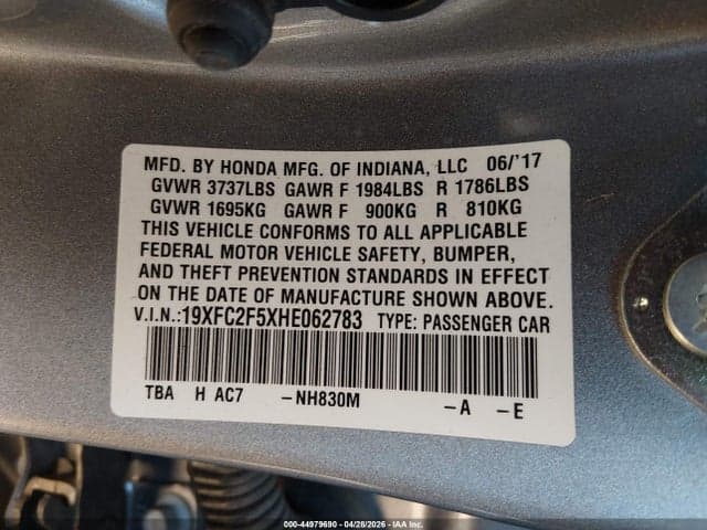 2017 HONDA CIVIC LX 9