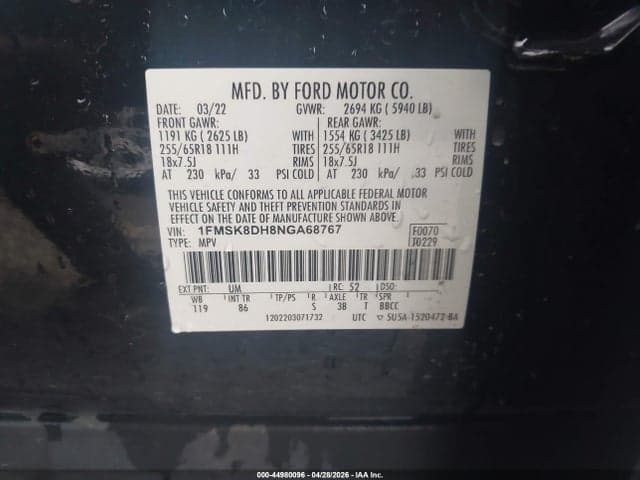 2022 FORD EXPLORER XLT 9