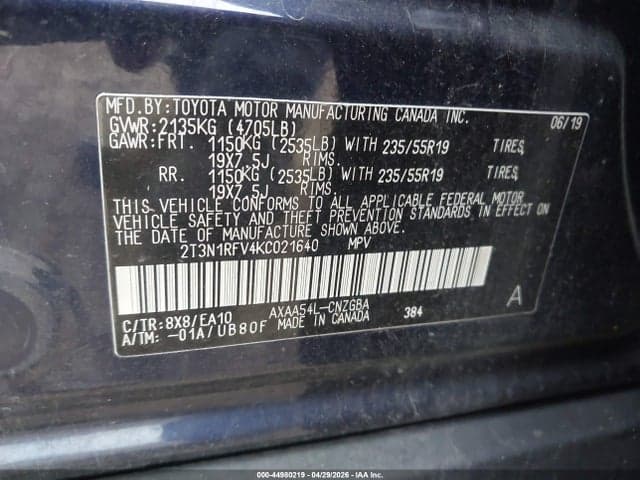 2019 TOYOTA RAV4 LIMITED 9