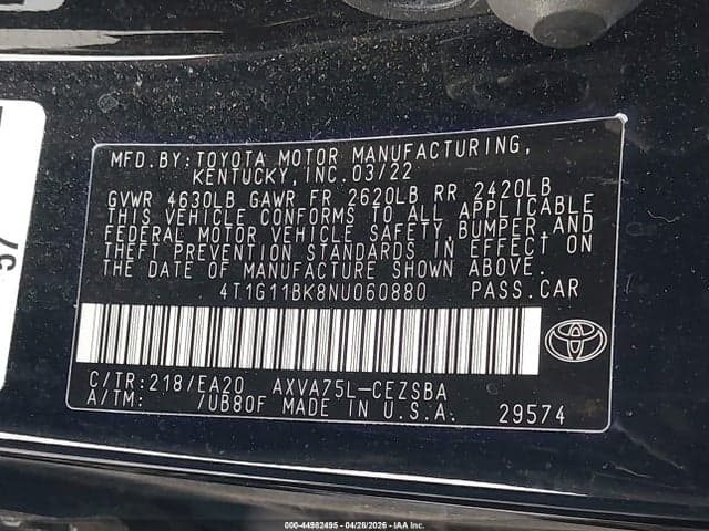 2022 TOYOTA CAMRY SE AWD 9