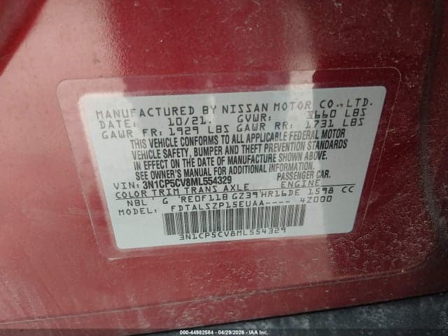 2021 NISSAN KICKS SV XTRONIC CVT 9