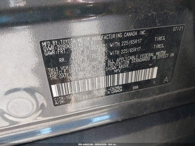 2021 TOYOTA RAV4 XLE 9