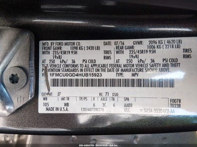 2017 FORD ESCAPE SE 9
