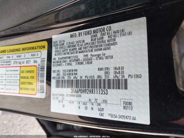 2017 FORD FUSION SE 9