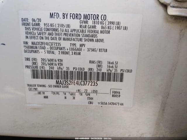 2020 FORD ECOSPORT S 9