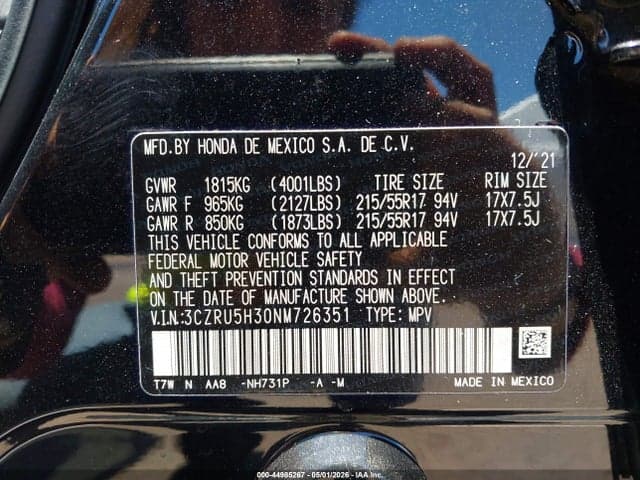2022 HONDA HR-V 2WD LX 9