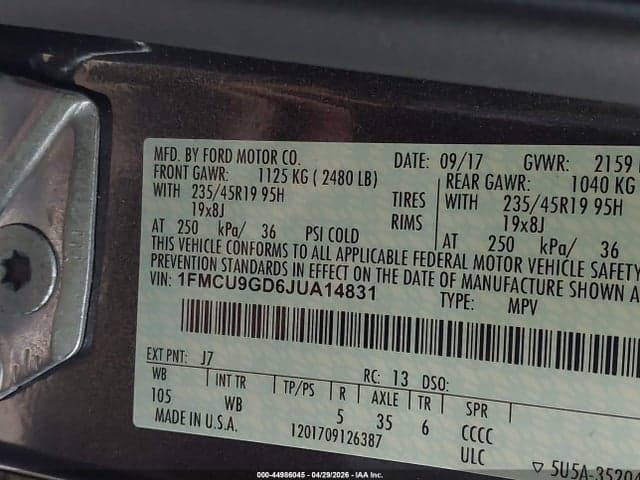 2018 FORD ESCAPE SE 9