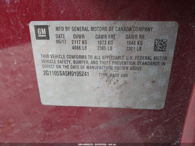 2017 CHEVROLET IMPALA 1LT 6