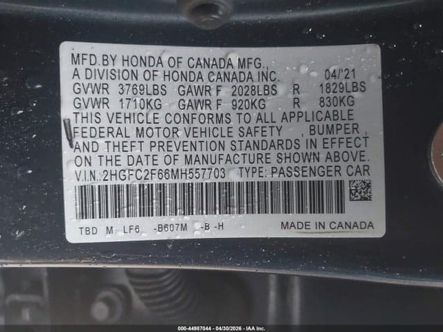 2021 HONDA CIVIC LX 9
