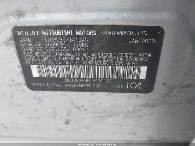 2020 MITSUBISHI MIRAGE G4 ES 9