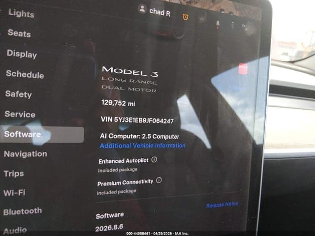 2018 TESLA MODEL 3 LONG RANGE/PERFORMANCE 15