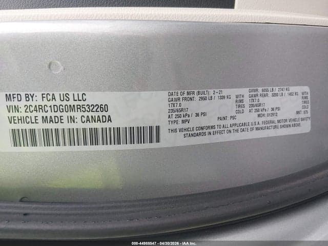 2021 CHRYSLER VOYAGER LXI 9