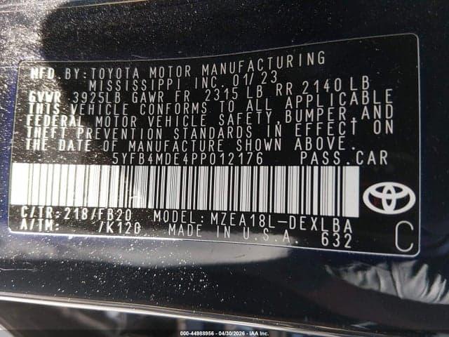 2023 TOYOTA COROLLA LE 9