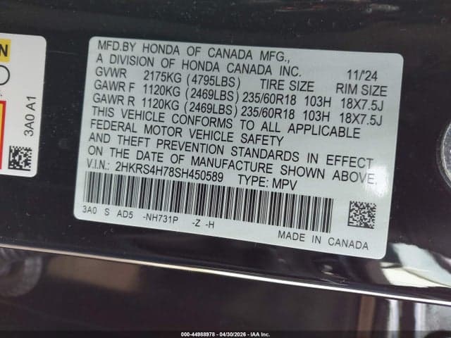 2025 HONDA CR-V EX-L AWD 9