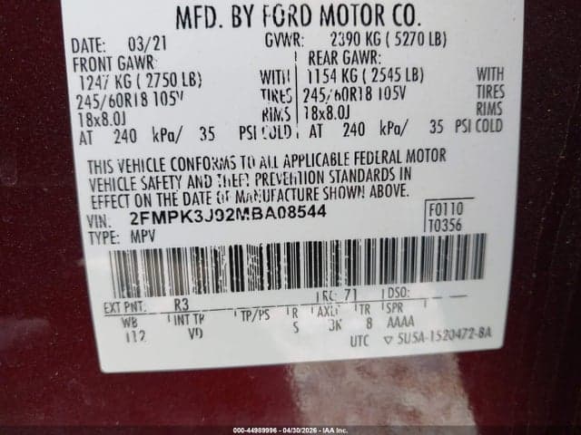 2021 FORD EDGE SEL 9